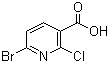 structure of CAS# 1060815-67-9, 6-溴-2-氯-3-吡啶羧酸