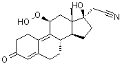 CAS # 106111-43-7, (11beta,17alpha)-11-Hydroperoxy-17-hydroxy-3-oxo-19-norpregna-4,9-diene-21-nitrile