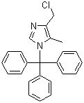 structure of CAS# 106147-85-7, 4-(氯甲基)-5-甲基-1-(三苯基甲基)-1H-咪唑