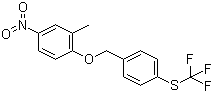 structure of CAS# 106310-21-8, 2-(4-Trifluoromethylthiobenzoxy)-5-nitrotoluene