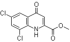 structure of CAS# 1065074-55-6, 6,8-Dichloro-1,4-dihydro-4-oxo-2-quinolinecarboxylic acid methyl ester