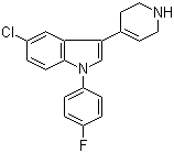 structure of CAS# 106516-07-8, 5-Chloro-1-(4-fluorophenyl)-3-(1,2,3,6-tetrahydro-4-pyridinyl)-1H-indole