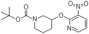 CAS # 1065484-07-2, 3-[(3-Nitro-2-pyridinyl)oxy]-1-piperidinecarboxylic acid tert-butyl ester