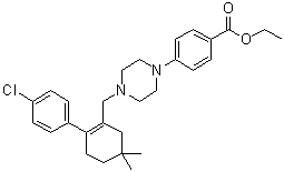 CAS # 1065604-70-7, Ethyl 4-[4-[[2-(4-chlorophenyl)-5,5-dimethylcyclohex-1-enyl]methyl]piperazin-1-yl]benzoate