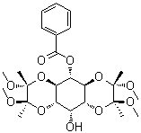 CAS # 1068088-78-7, 1,6-O-[(1R,2R)-1,2-Dimethoxy-1,2-dimethyl-1,2-ethanediyl]-3,4-O-[(1S,2S)-1,2-dimethoxy-1,2-dimethyl-1,2-ethanediyl]-myo-inositol 5-benzoate