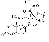 CAS # 106931-78-6, (6alpha,11beta,16alpha,17alpha)-6,9-Difluoro-11-hydroxy-16,17-[(1-methylethylidene)bis(oxy)]-3,20-dioxo-pregna-1,4-dien-21-oic acid