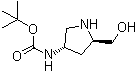 structure of CAS# 1070295-74-7, N-[(3S,5R)-5-(Hydroxymethyl)-3-pyrrolidinyl]carbamic acid tert-butyl ester