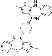 CAS # 1070876-09-3, 4,4'-(1,4-Piperazinediyl)bis[2-methyl-10H-thieno[2,3-b][1,5]benzodiazepine]