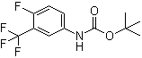 structure of CAS# 1072945-57-3, N-[4-Fluoro-3-(trifluoromethyl)phenyl]carbamic acid 1,1-dimethylethyl ester