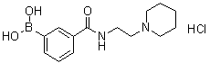 structure of CAS# 1072945-72-2, [3-[[[2-(1-Piperidinyl)ethyl]amino]carbonyl]phenyl]boronic acid hydrochloride (1:1)