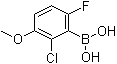 structure of CAS# 1072945-77-7, B-(2-氯-6-氟-3-甲氧基苯基)硼酸