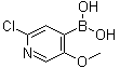 structure of CAS# 1072945-98-2, (2-Chloro-5-methoxy-4-pyridinyl)boronic acid