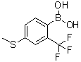 structure of CAS# 1072945-99-3, [4-(Methylthio)-2-(trifluoromethyl)phenyl]boronic acid