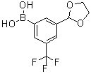 structure of CAS# 1072946-51-0, [3-(1,3-二氧杂环戊烷-2-基)-5-(三氟甲基)苯基]硼酸