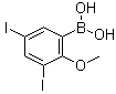 structure of CAS# 1072951-59-7, (3,5-Diiodo-2-methoxyphenyl)boronic acid