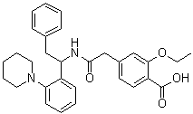 CAS # 107362-12-9, 2-Ethoxy-4-[2-oxo-2-[[2-phenyl-1-[2-(1-piperidinyl)phenyl]ethyl]amino]ethyl]benzoic acid