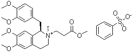 CAS # 1075726-88-3, (1R,2R)-1-[(3,4-Dimethoxyphenyl)methyl]-1,2,3,4-tetrahydro-6,7-dimethoxy-2-(3-methoxy-3-oxopropyl)-2-methylisoquinolinium benzenesulfonate (1:1)