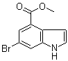 structure of CAS# 107650-22-6, Methyl 6-bromo-1H-indole-4-carboxylate