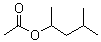 CAS # 108-84-9, 1,3-Dimethylbutyl acetate, 4-Methyl-2-pentanol acetate, 4-Methyl-2-pentyl acetate, 4-Methylpent-2-yl ethanoate, Acetic acid 1,3-dimethylbutyl ester, MAAc, Methylisobutylcarbinol acetate, NSC 567