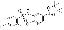 structure of CAS# 1083326-73-1, 2,4-二氟-N-[2-(甲氧基)-5-(4,4,5,5-四甲基-1,3,2-二氧杂硼烷-2-基)-3-吡啶基]苯磺酰胺