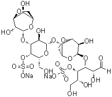 structure of CAS# 108347-92-8, O-3,6-脱水-alpha-D-吡喃半乳糖基-(1→3)-O-4-O-磺基-beta-D-吡喃半乳糖基-(1→4)-O-3,6-脱水-alpha-D-吡喃半乳糖基-(1→3)-D-半乳糖 4-(硫酸氢酯)二钠盐
