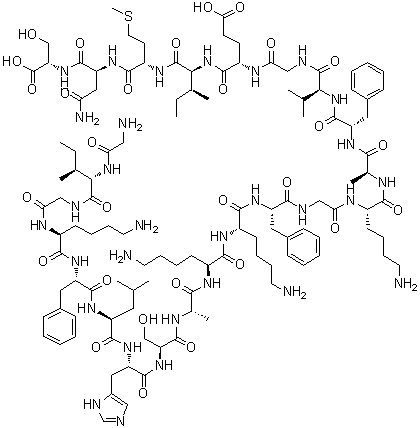 CAS # 108433-95-0, Magainin II, WO2011023702 SEQID: 10 claimed protein, 96: PN: WO2009015163 SEQID: 98 unclaimed protein, Magainin 2, Magainin 2 (Xenopus laevis), Magainin II peptide