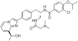 CAS # 1088965-37-0, GSK-923295, 3-Chloro-N-{(1S)-2-[(N,N-dimethylglycyl)amino]-1-[(4-{8-[(1S)-1-hydroxyethyl]imidazo[1,2-a]pyridin-2-yl}phenyl)methyl]ethyl}-4-[(1-methylethyl)oxy]benzamide
