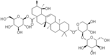 CAS # 109008-26-6, Ilexsaponin B3, (3beta,20beta)-3-[(2-O-beta-D-Glucopyranosyl-beta-D-xylopyranosyl)oxy]-19-hydroxy-urs-12-en-28-oic acid beta-D-glucopyranosyl ester, Ilexoside K