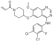 CAS # 1092364-38-9, 1-[4-[[4-[(3,4-Dichloro-2-fluorophenyl)amino]-7-methoxy-6-quinazolinyl]oxy]-1-piperidinyl]-2-propen-1-one