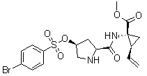 CAS # 1098339-43-5, (1R,2S)-1-[[[(2S,4S)-4-[[(4-Bromophenyl)sulfonyl]oxy]-2-pyrrolidinyl]carbonyl]amino]-2-ethenyl-cyclopropanecarboxylic acid methyl ester