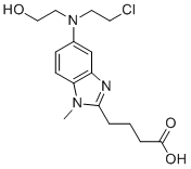 CAS # 109882-27-1, Hydroxy bendamustine, 4-[5-[2-chloroethyl(2-hydroxyethyl)amino]-1-methylbenzimidazol-2-yl]butanoic acid