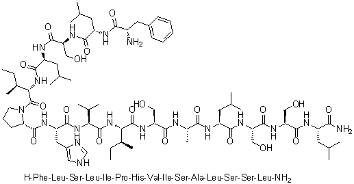CAS # 1100546-22-2, Phylloseptin L 2 (Hylomantis lemur), L-Phenylalanyl-L-leucyl-L-seryl-L-leucyl-L-isoleucyl-L-prolyl-L-histidyl-L-valyl-L-isoleucyl-L-seryl-L-alanyl-L-leucyl-L-seryl-L-seryl-L-leucinamide, Phylloseptin L 2