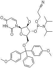 CAS # 110764-79-9, 5'-O-(4,4-Dimethoxytrityl)-2'-O-methyluridine-3'-(2-cyanoethyl-N,N-diisopropyl)phosphoramidite, 5'-O-DMT-2'-O-Me-rU-3'-CEDPA