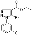 structure of CAS# 110821-39-1, Ethyl 5-bromo-1-(3-chlorophenyl)-1H-pyrazole-4-carboxylate