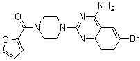 CAS # 111218-69-0, [4-(4-Amino-6-bromo-2-quinazolinyl)-1-piperazinyl]-2-furanylmethanone
