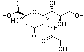 structure of CAS# 1113-83-3, N-Glycolylneuraminic acid