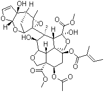 CAS # 11141-17-6, Azadirachtin, Azadirachtin A, Azatin, Azatin EC, Azatin Magnum, Azatin XL, BioNEEM, Ecozin, Gronim, NeemAzal F, NeemAzal T, NeemAzal W, Neemazol, Neemgold, Nimbicidine, Nimurin, Oikos, Oikos 25 plus, Oikos 323 Bio, Ornazin, Safer BioNEEM, Suneem, Superneem, (2aR,3S,4S,4aR,5S,7aS,8S,10R,10aS,10bR)-10-(Acetyloxy)octahydro-3,5-dihydroxy-4-methyl-8-[[(2E)-2-methyl-1-oxo-2-buten-1-yl]oxy]-4-[(1aR,2S,3aS,6aS,7S,7aS)-3a,6a,7,7a-tetrahydro-6a-hydroxy-7a-methyl-2,7-methanofuro[2,3-b]oxireno[e]oxepin-1a(2H)-yl]-1H,7H-naphtho[1,8-bc:4,4a-c']difuran-5,10a(8H)-dicarboxylic acid 5,10a-dimethyl ester