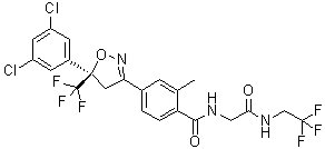CAS 登录号：1122022-03-0, 4-[(5R)-5-(3,5-二氯苯基)-4,5-二氢-5-(三氟甲基)-3-异恶唑基]-2-甲基-N-[2-氧代-2-[(2,2,2-三氟乙基)氨基]乙基]苯甲酰胺