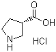 structure of CAS# 1124369-40-9, (S)-Pyrrolidine-3-carboxylic acid hydrochloride