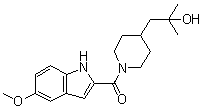 structure of CAS# 1126084-37-4, 1-[1-[(5-甲氧基-1H-吲哚-2-基)羰基]哌啶-4-基]-2-甲基丙-2-醇