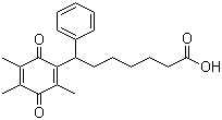 CAS # 112665-43-7, Seratrodast, 7-(3,5,6-Trimethy1-1,4-benzoquinon-2-y1)-7-phenylheptanoic acid, 7-Phenyl-7-(2,4,5-trimethyl-3,6-dioxo-1-cyclohexa-1,4-dienyl)heptanoic acid, 5-(2,4,5-Trimethyl-3,6,-dioxo-1,4-cyclohexadien-1-yl)benzeneheptanoic acid