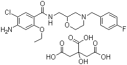structure of CAS# 112885-42-4, Mosapride citrate