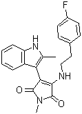 CAS # 1129669-05-1, 3-[[2-(4-Fluorophenyl)ethyl]amino]-1-methyl-4-(2-methyl-1H-indol-3-yl)-1H-pyrrole-2,5-dione, IM 12