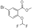 structure of CAS# 1131587-78-4, 5-溴-2-(二氟甲氧基)苯甲酸甲酯
