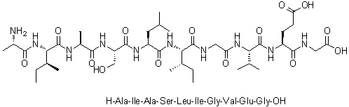CAS # 1133962-53-4, L-Alanyl-L-isoleucyl-L-alanyl-L-seryl-L-leucyl-L-isoleucylglycyl-L-valyl-L-alpha-glutamylglycine