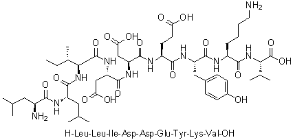L-Leucyl-L-leucyl-L-isoleucyl-L-alpha-aspartyl-L-alpha-aspartyl-L-alpha-glutamyl-L-tyrosyl-L-lysyl-L-valine molecular structure (CAS 1133962-77-2)