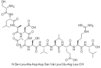 L-Seryl-L-leucyl-L-alanyl-L-alpha-aspartyl-L-alpha-aspartyl-L-seryl-L-valyl-L-leucyl-L-alpha-glutamyl-L-arginyl-L-leucine molecular structure (CAS 1133963-08-2)
