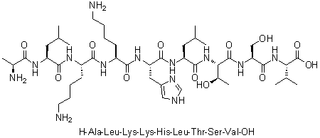 CAS # 1133964-23-4, L-Alanyl-L-leucyl-L-lysyl-L-lysyl-L-histidyl-L-leucyl-L-threonyl-L-seryl-L-valine