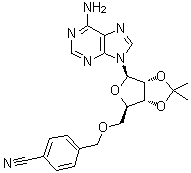 structure of CAS# 1134156-51-6, 5'-O-[(4-Cyanophenyl)methyl]-2',3'-O-(1-methylethylidene)adenosine