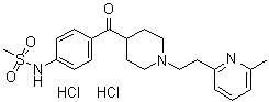 CAS # 113559-13-0, N-[4-[[1-[2-(6-Methyl-2-pyridinyl)ethyl]-4-piperidinyl]carbonyl]phenyl]methanesulfonamide dihydrochloride, E 4031